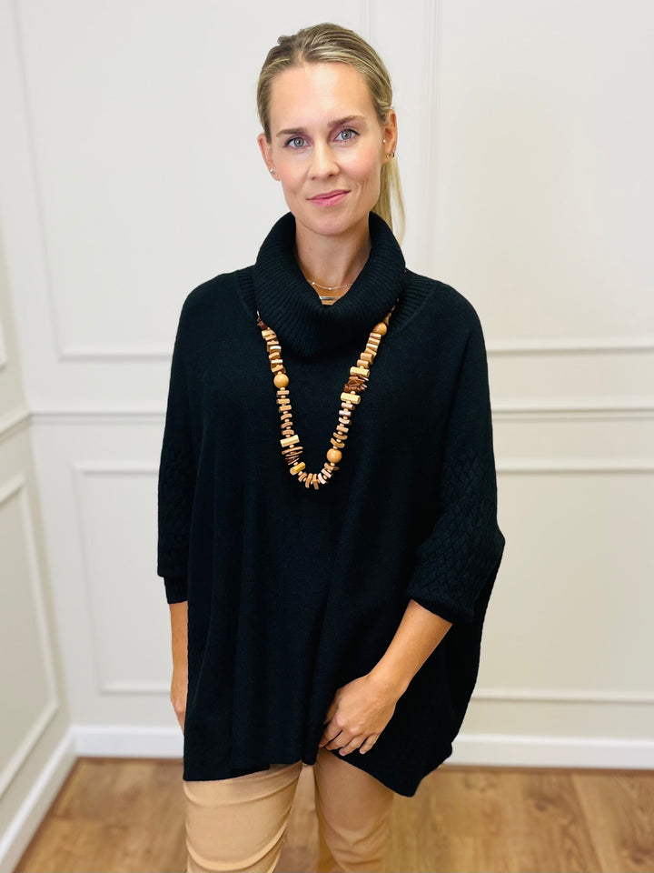 "SABRINA" Oversized Jumper-Black