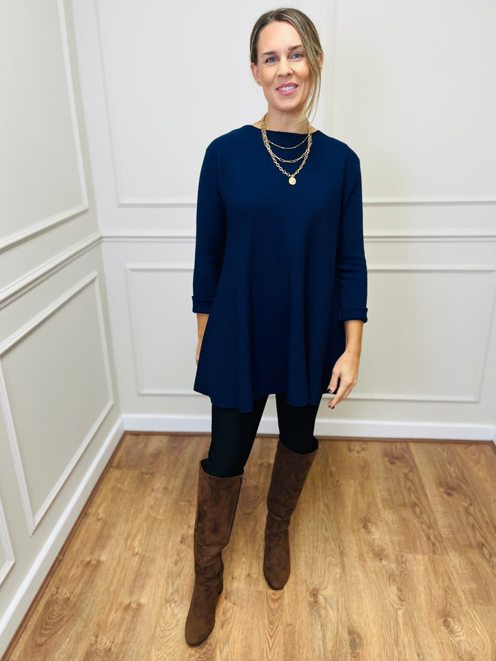 "HARRIET" Basic Soft Jumper-Navy