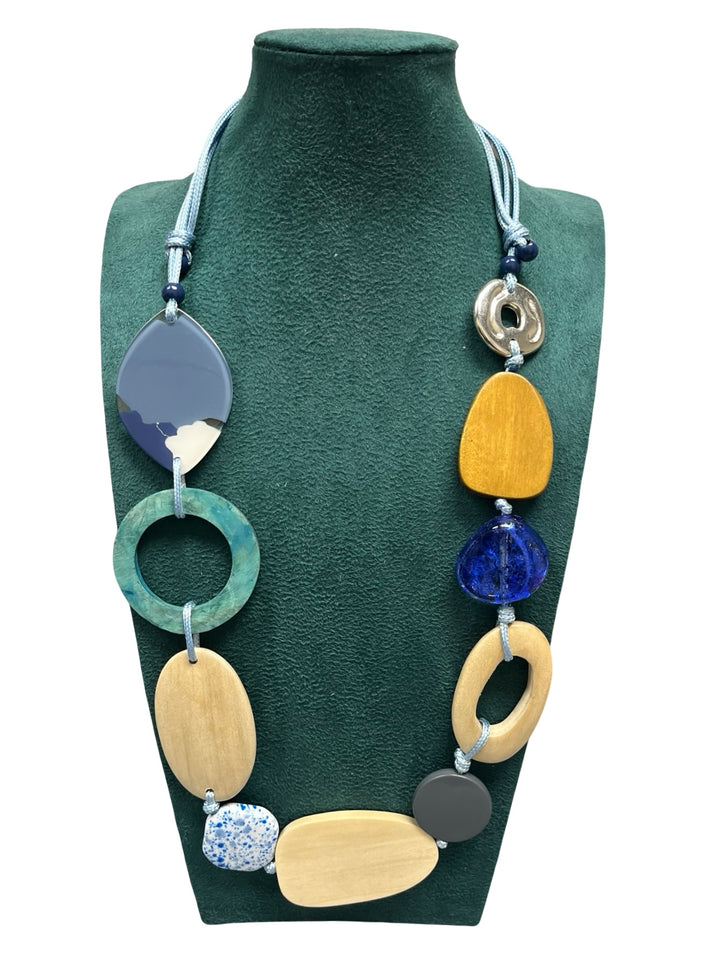 Long Statement Necklace-Multicolour