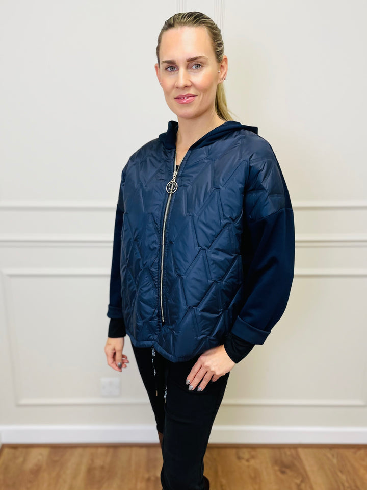 "BONNIE" Quilted Jacket-Navy