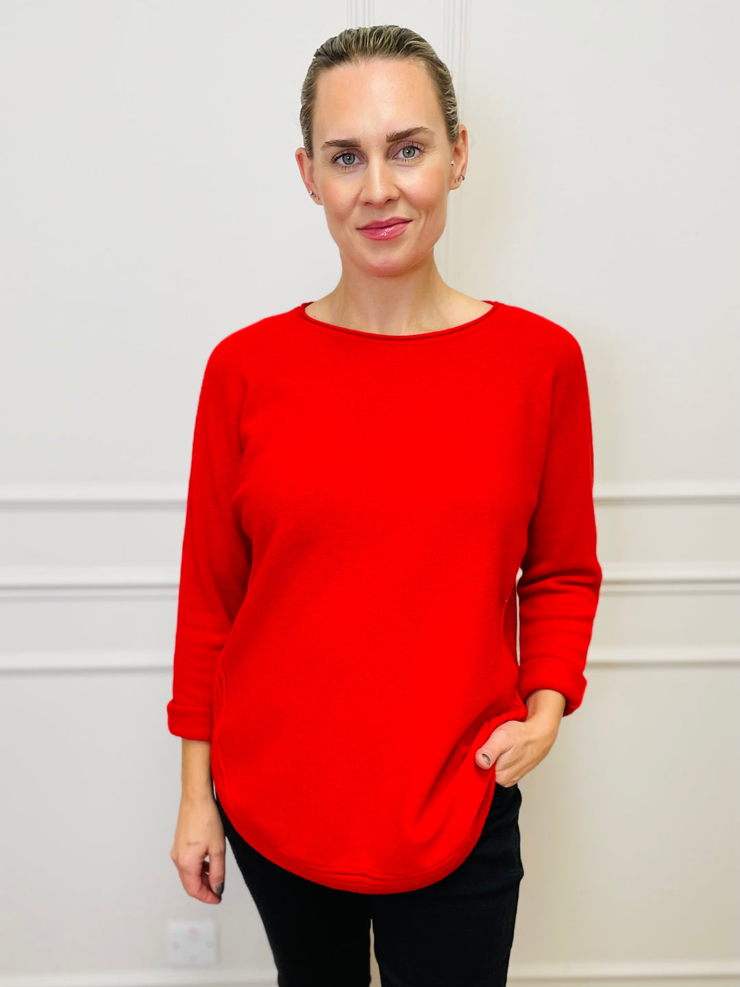 "CLEO" Soft Jumper-Red