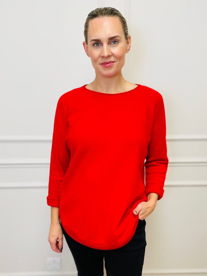 "CLEO" Soft Jumper-Red