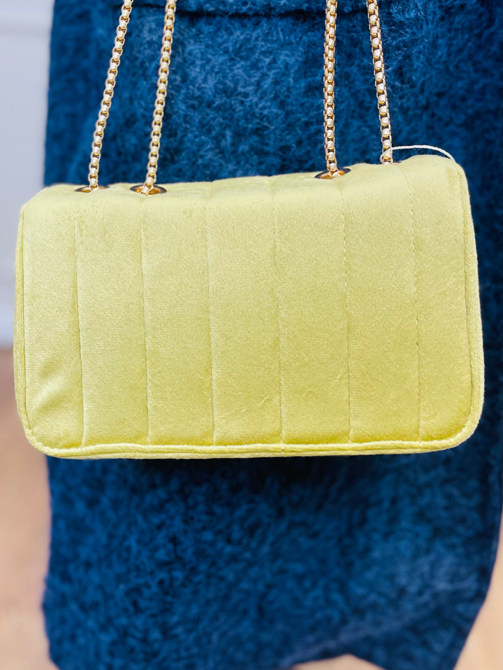No.80 Quilted Velvet Bag-Green