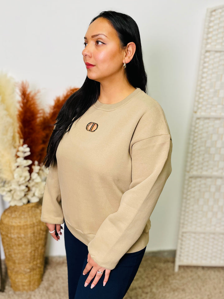 "DANY" Boxy Sweat Top-Camel