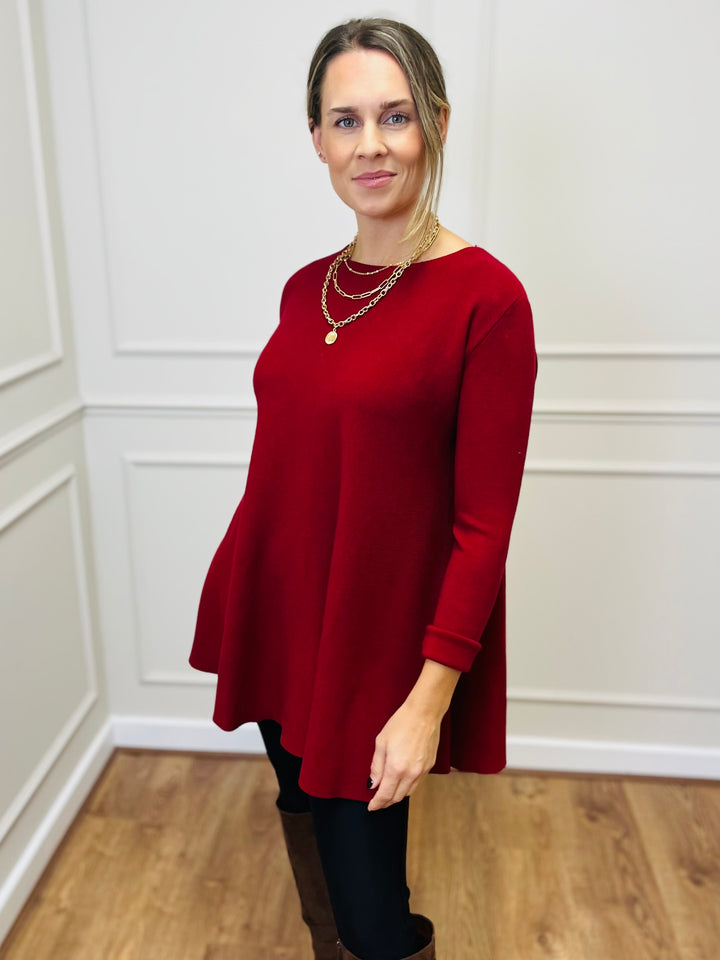 "HARRIET" Basic Soft Jumper-Wine