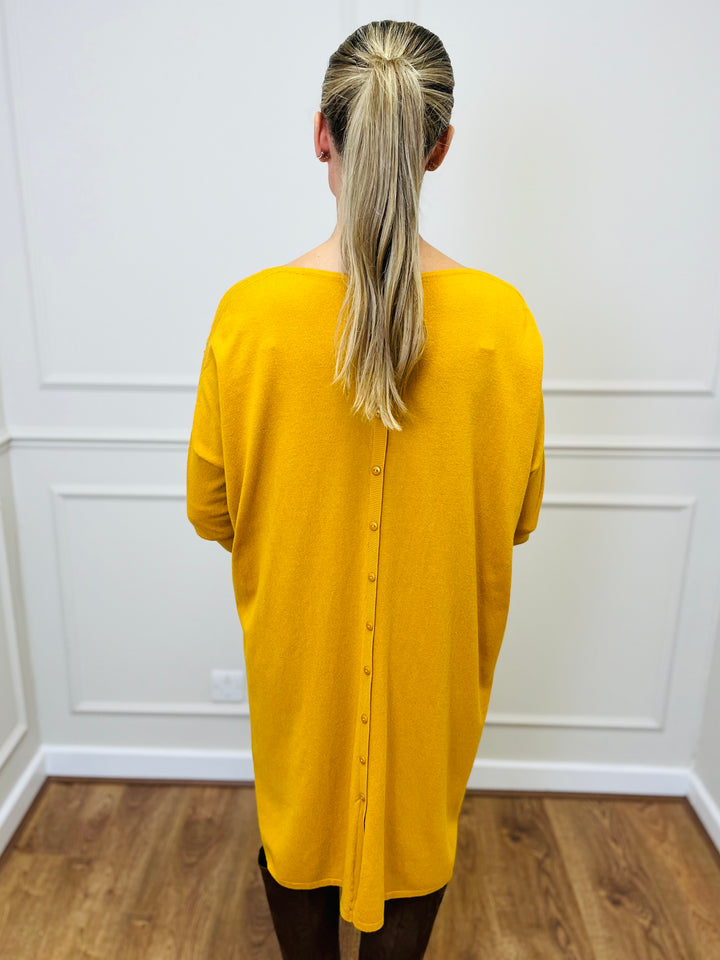 "RUBY" Fine Knit Dress-Mustard