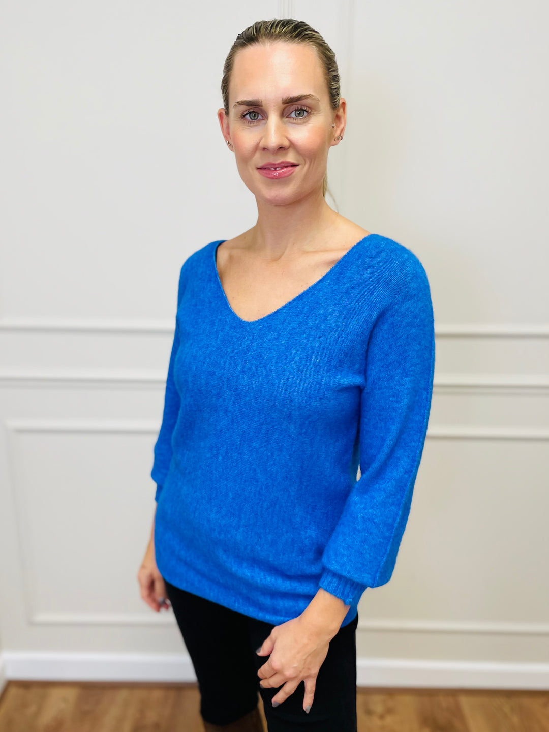 "SOPHIA" Fine Knit Jumper-Blue