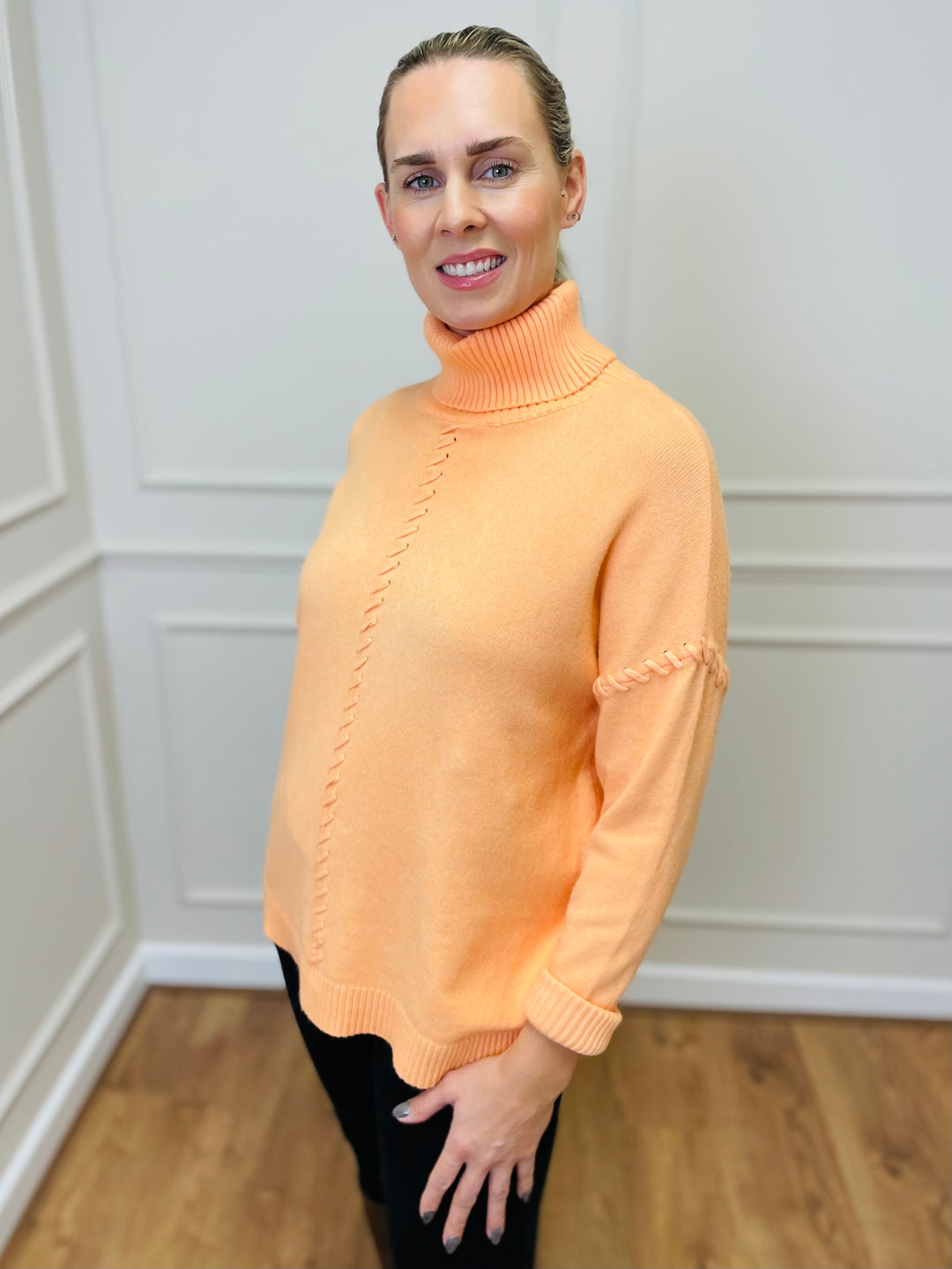 "OLIVIA" Knitted Jumper-Orange
