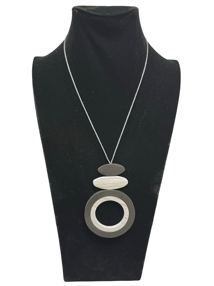 Multicolour Circle Necklace-Black & Grey