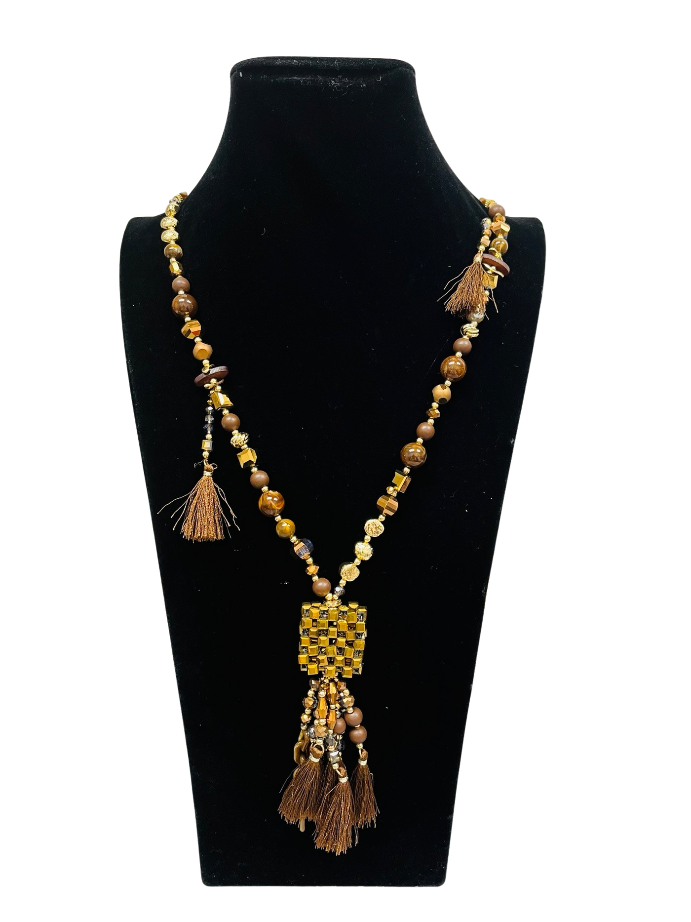 Tan Long Statement Necklace