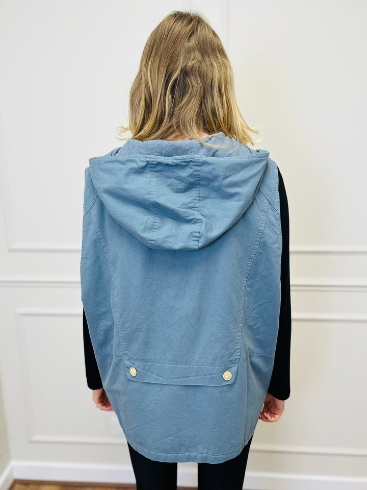 "DIXIE" Cotton Gilet-Denim