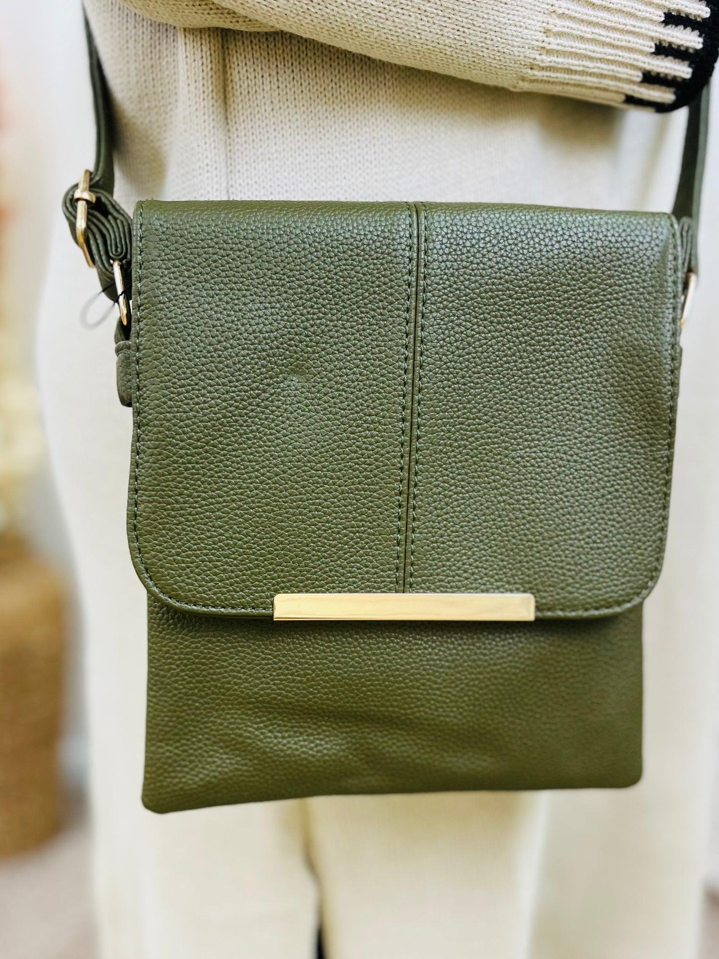 Small Crossbody Handbag-Olive Green
