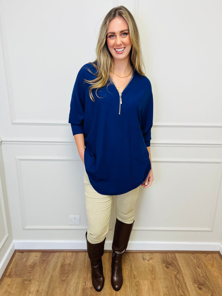 "CASSIDY" Luxury Soft Jumper-Navy