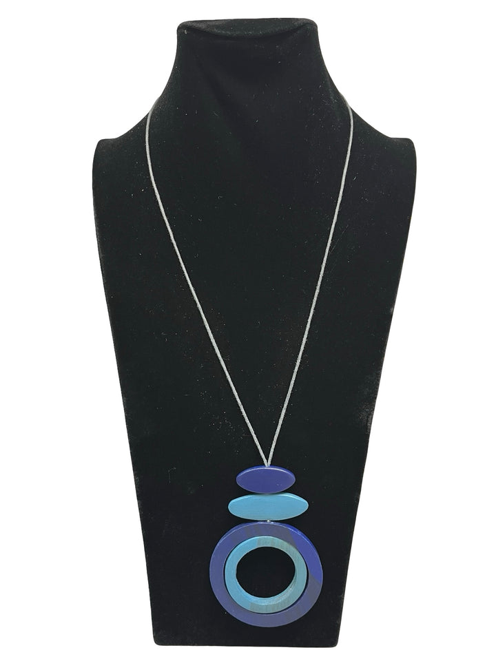 Multicolour Circle Necklace-Blue