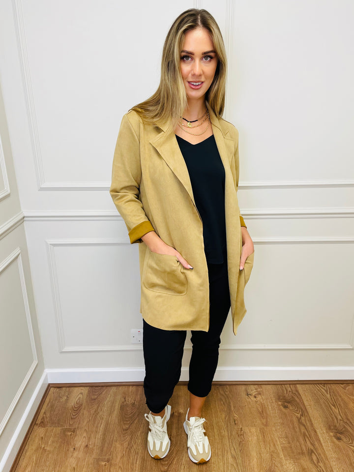 "CROSBY" Mid Length Jacket-Camel