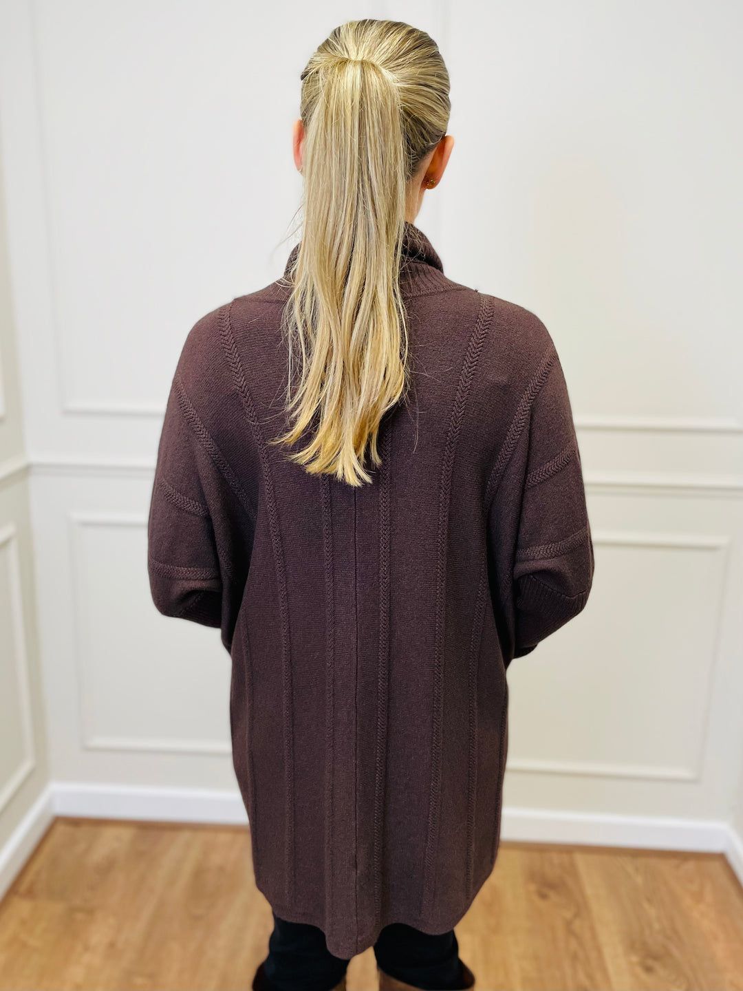 "GRACE" Knitted Jumper-Brown