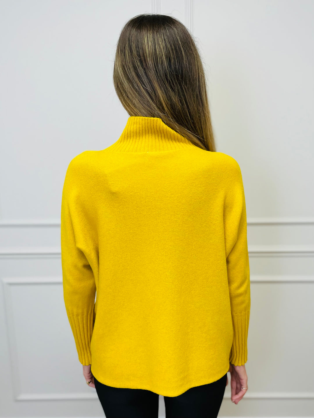 "AMANDA" Roll Neck Jumper-Mustard