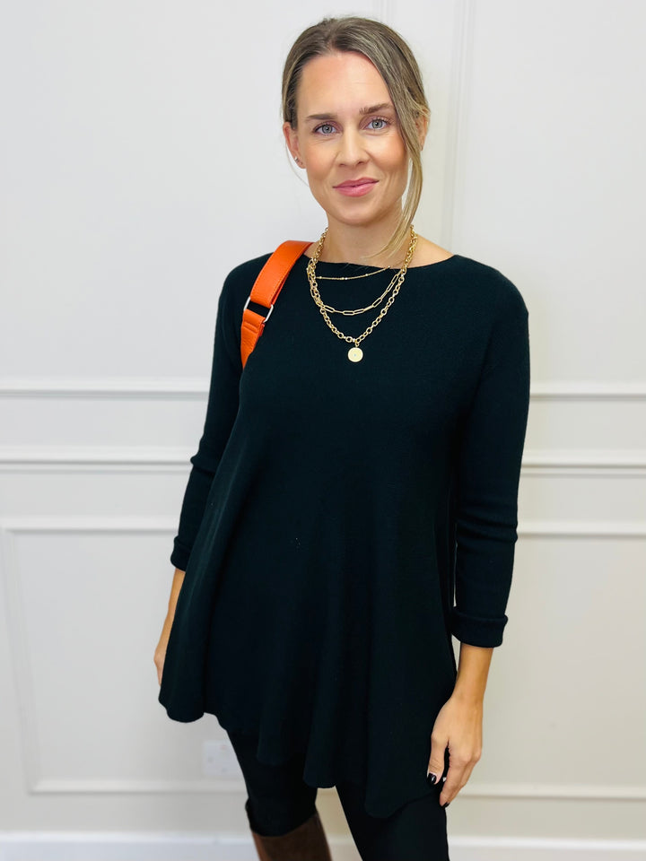 "HARRIET" Basic Soft Jumper-Black