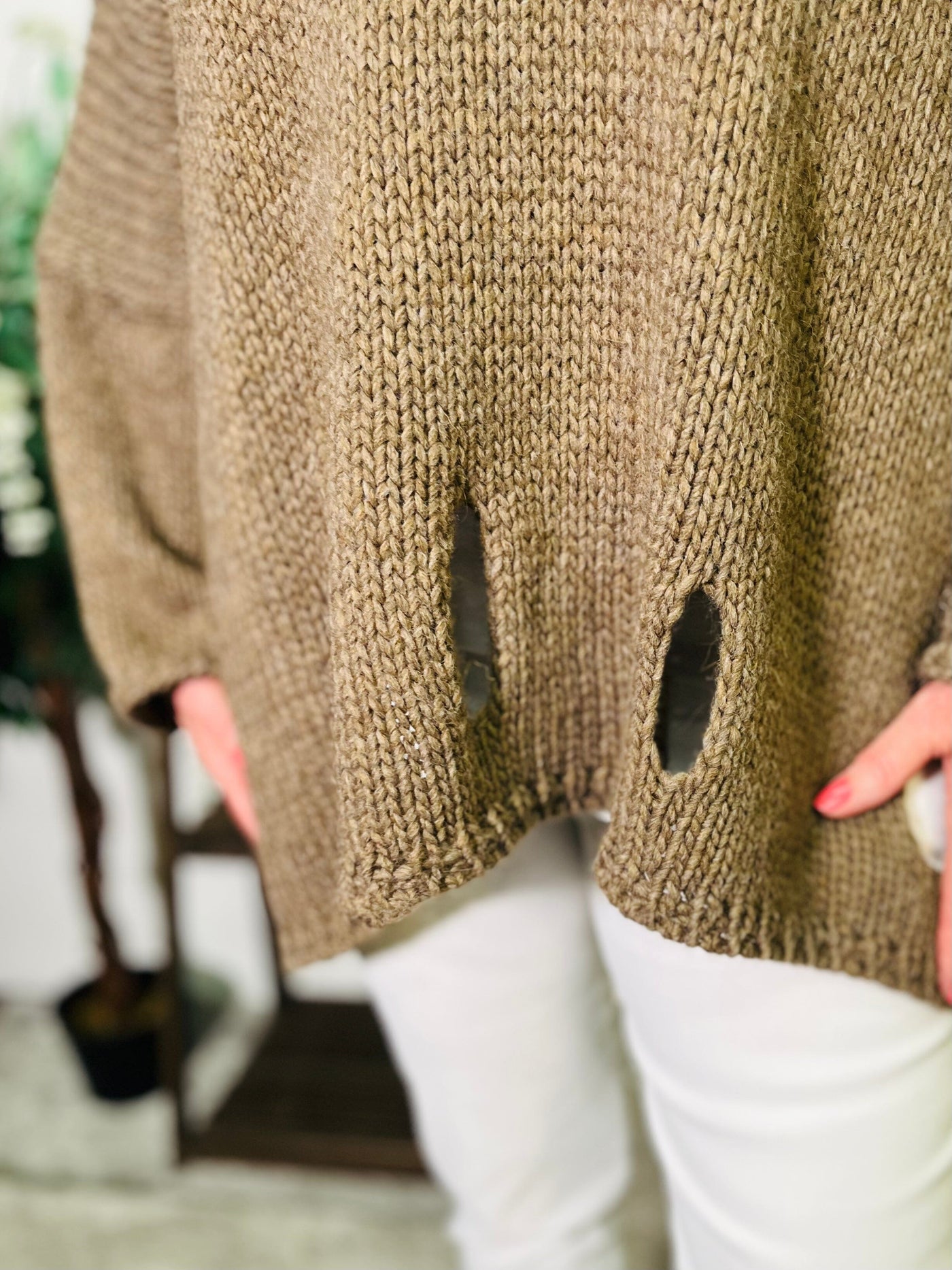 "HOLLY" OversizedKnitted Jumper-Brown