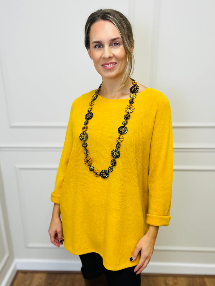 "GINNY" Basic Soft Jumper-Mustard