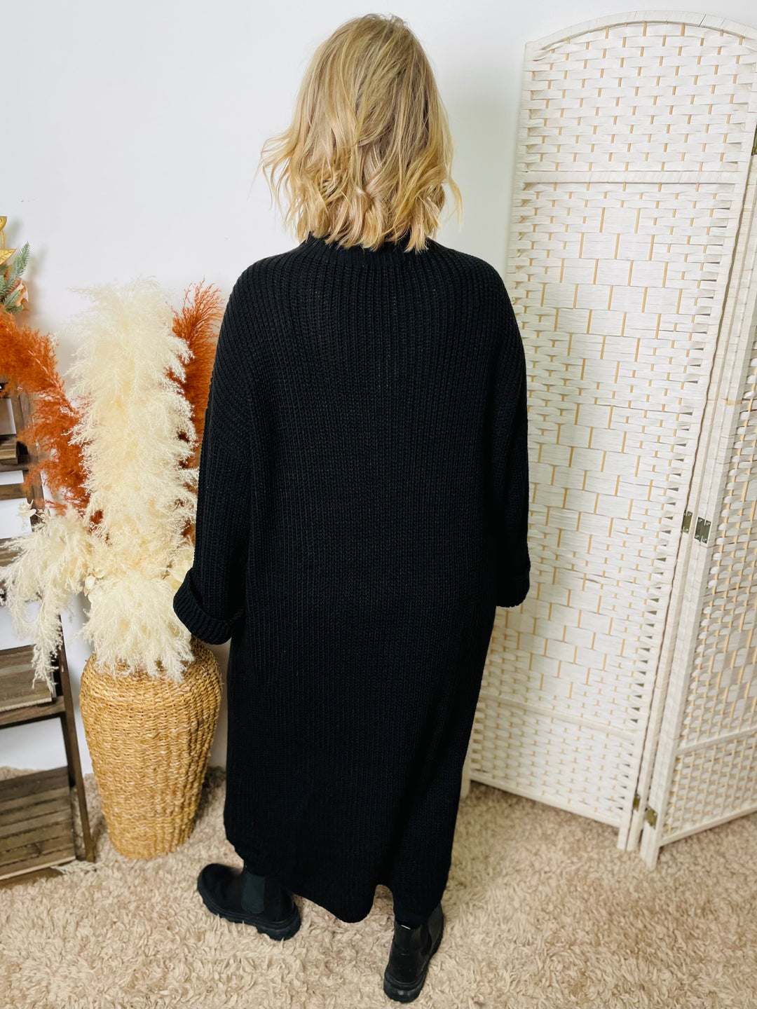 "SARAH" Maxi Jumper Dress-Black