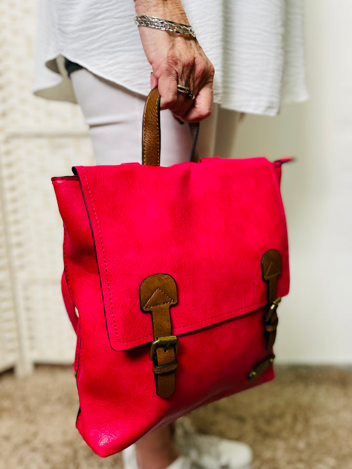 Satchel Backpack-Red