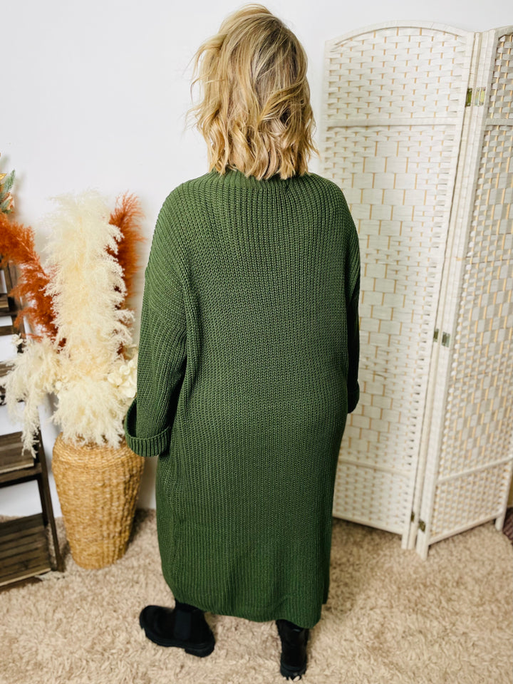 "SARAH" Maxi Jumper Dress-Green