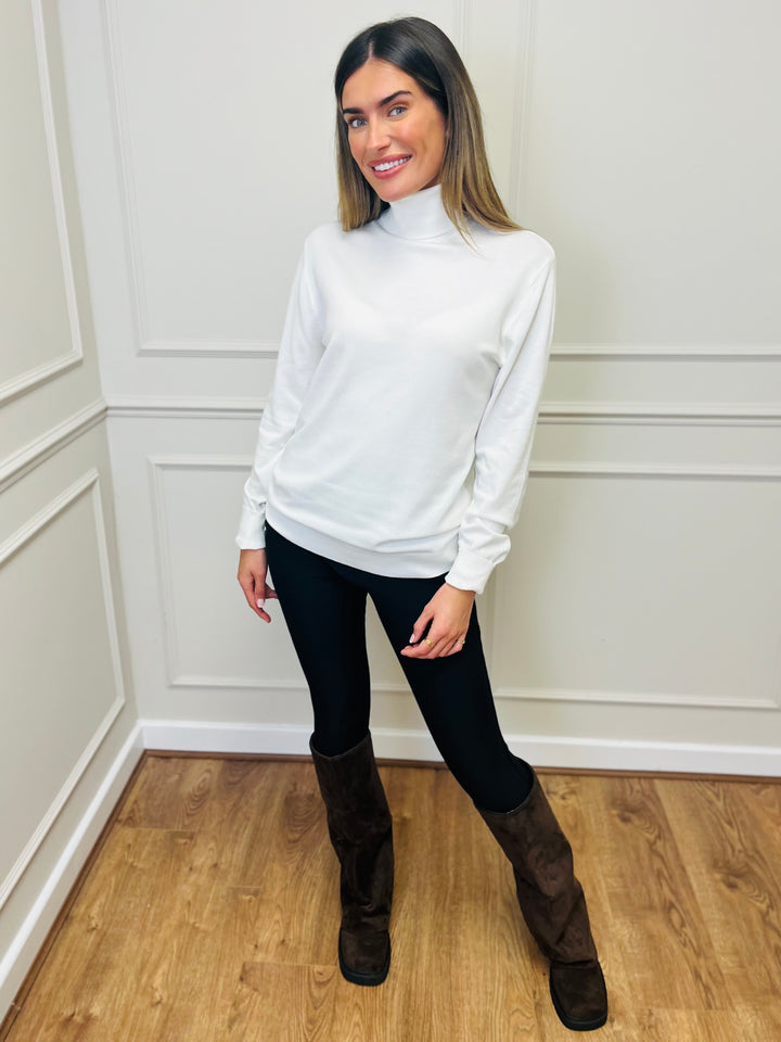 "ROBIN" Polo Neck-Cream