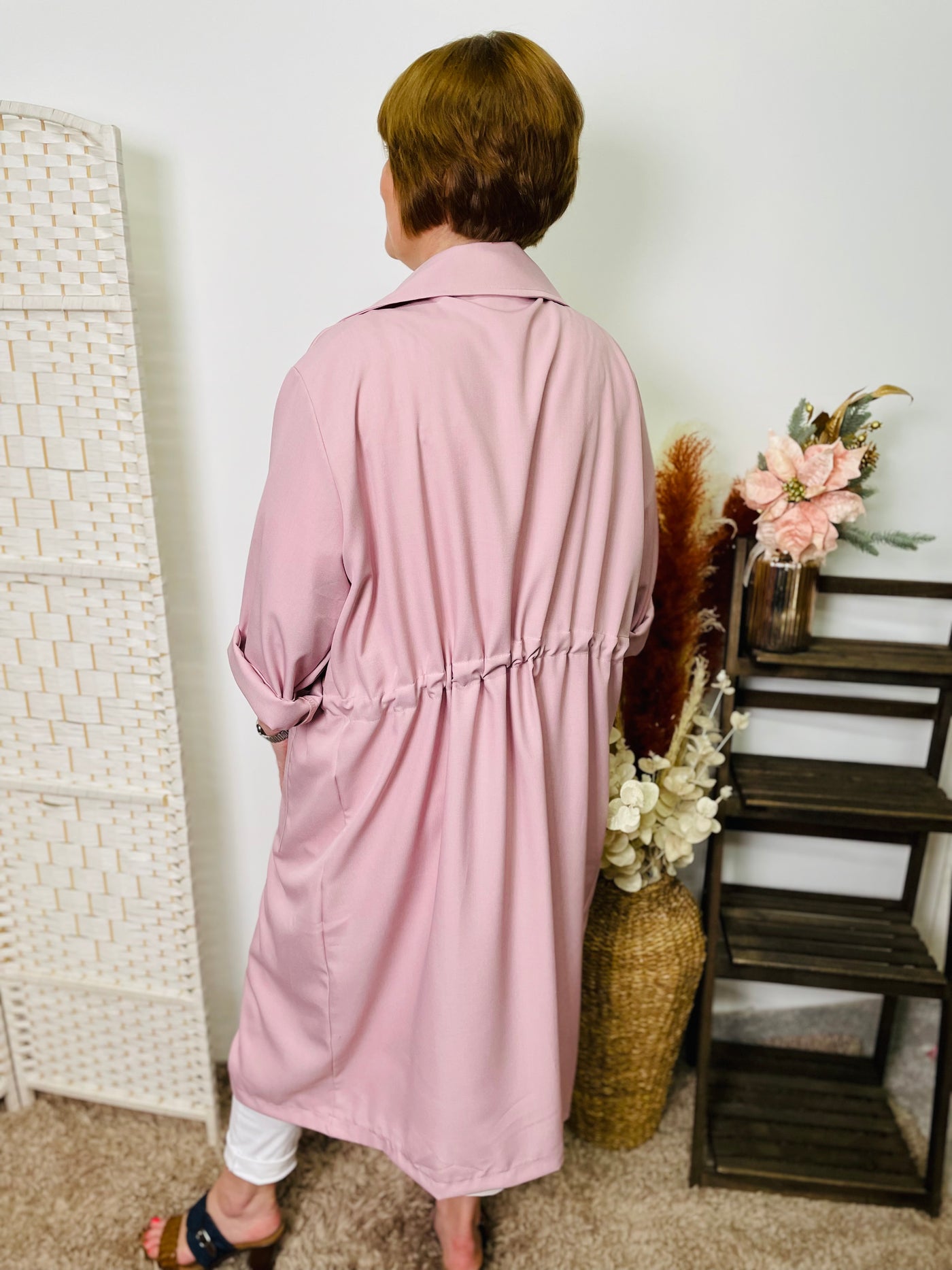 “CECE" Trench Coat-Pink