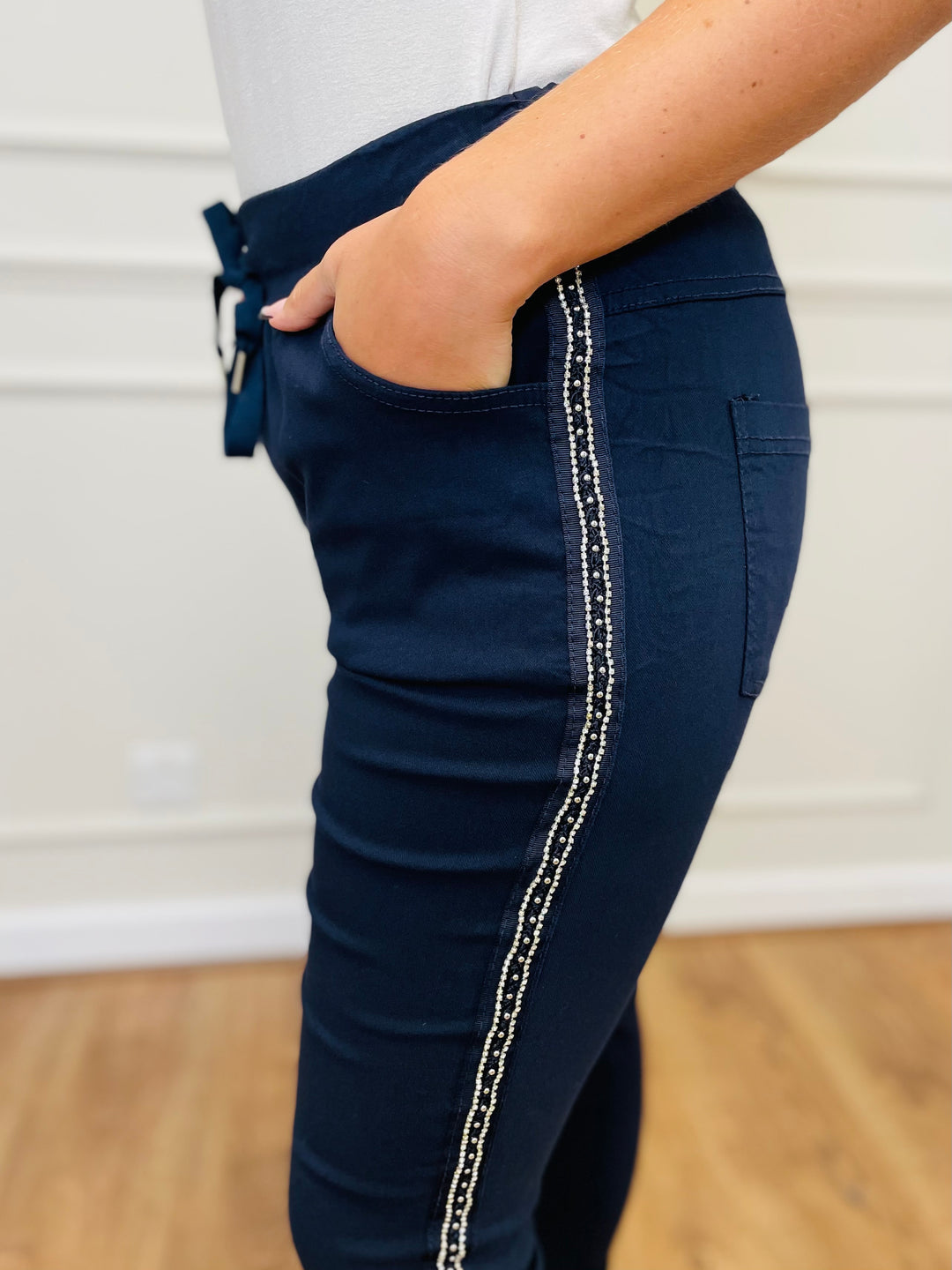 "CARMELA" Embellished MAGIC Trouser-Navy