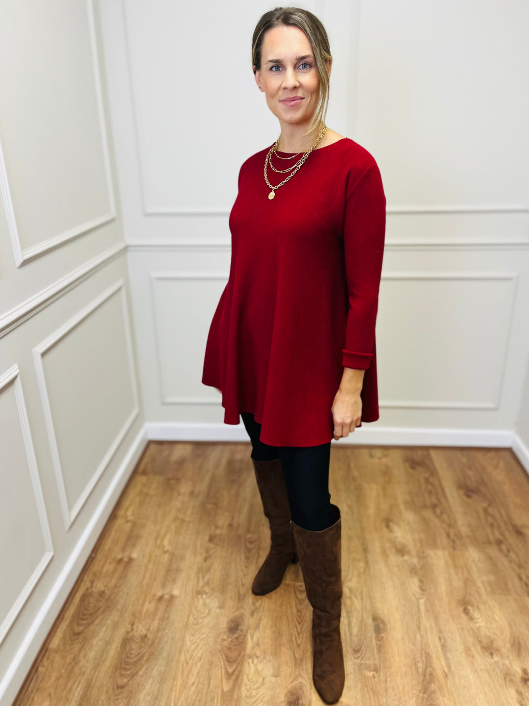 "HARRIET" Basic Soft Jumper-Wine