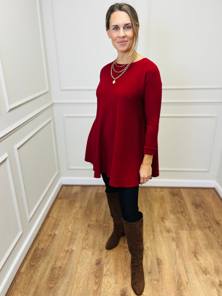 "HARRIET" Basic Soft Jumper-Wine