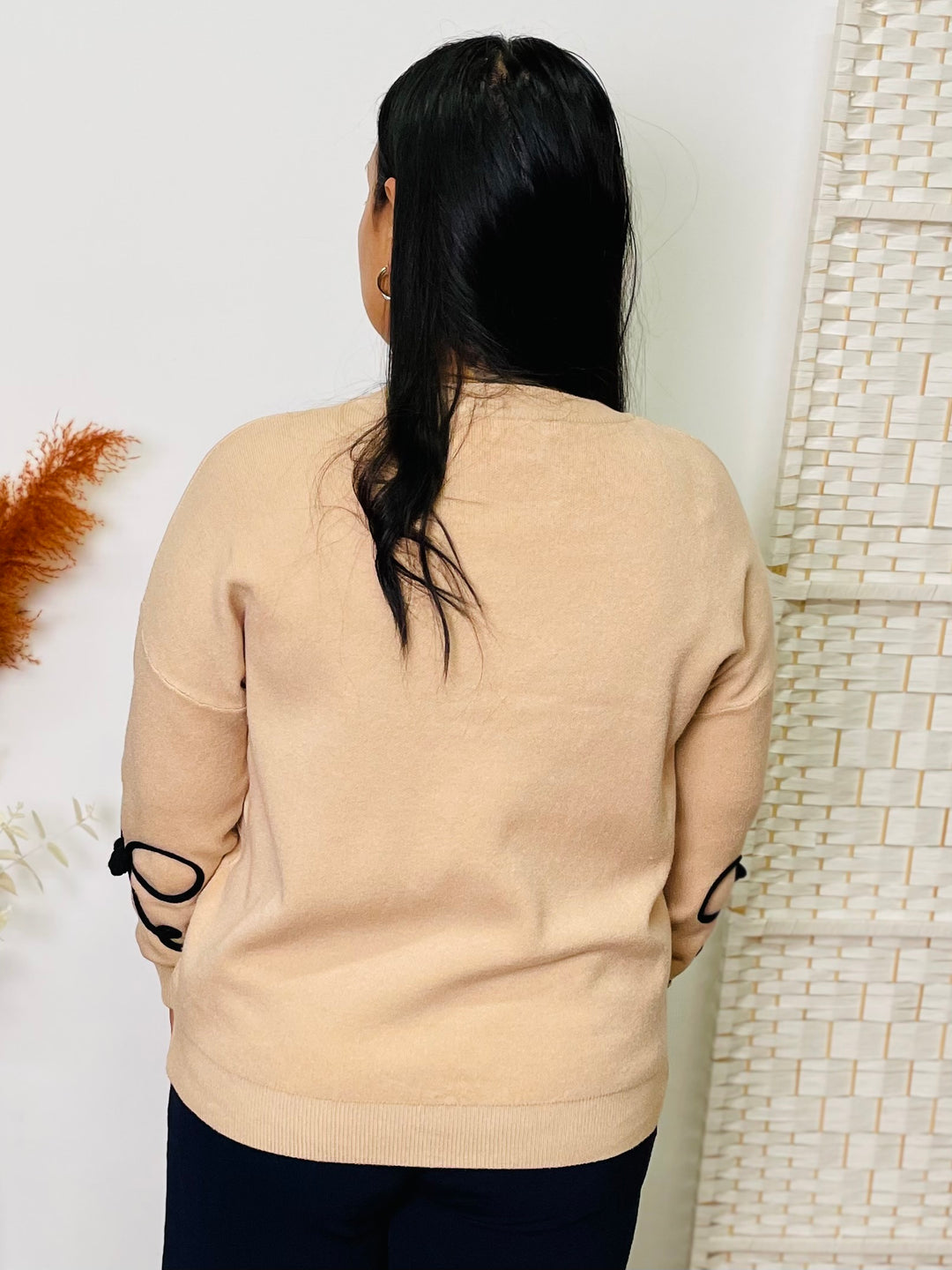 "ADELE" Bow Jumper-Camel