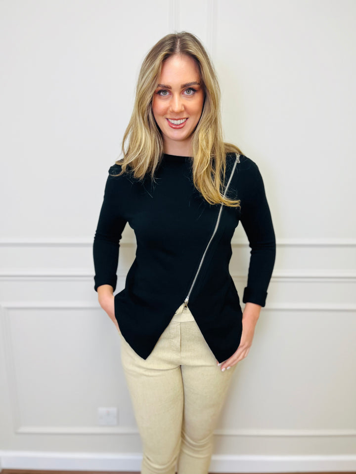 "HAYLEY" Short Biker Jacket-Black