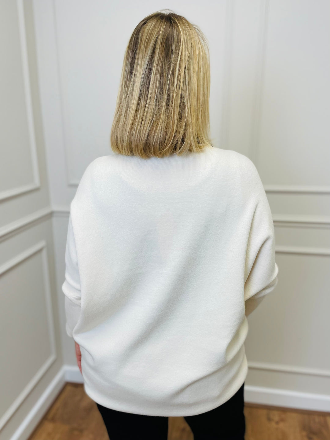 "ARIEL" Two Tone Cardigan-Cream & Black