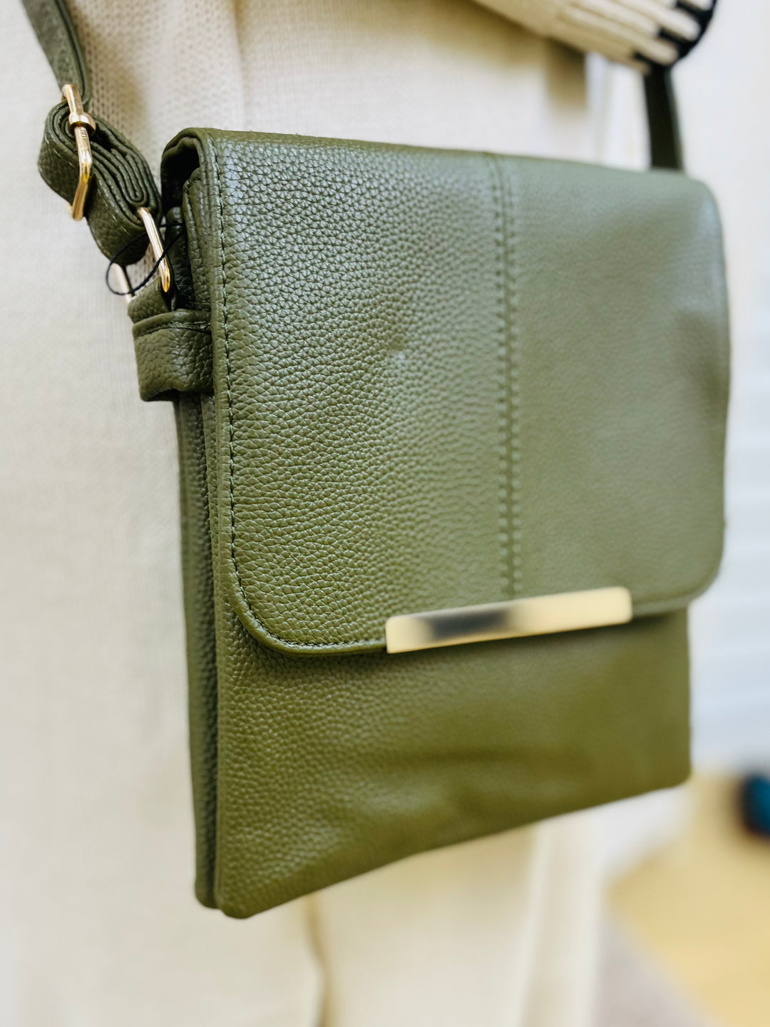 Small Crossbody Handbag-Olive Green