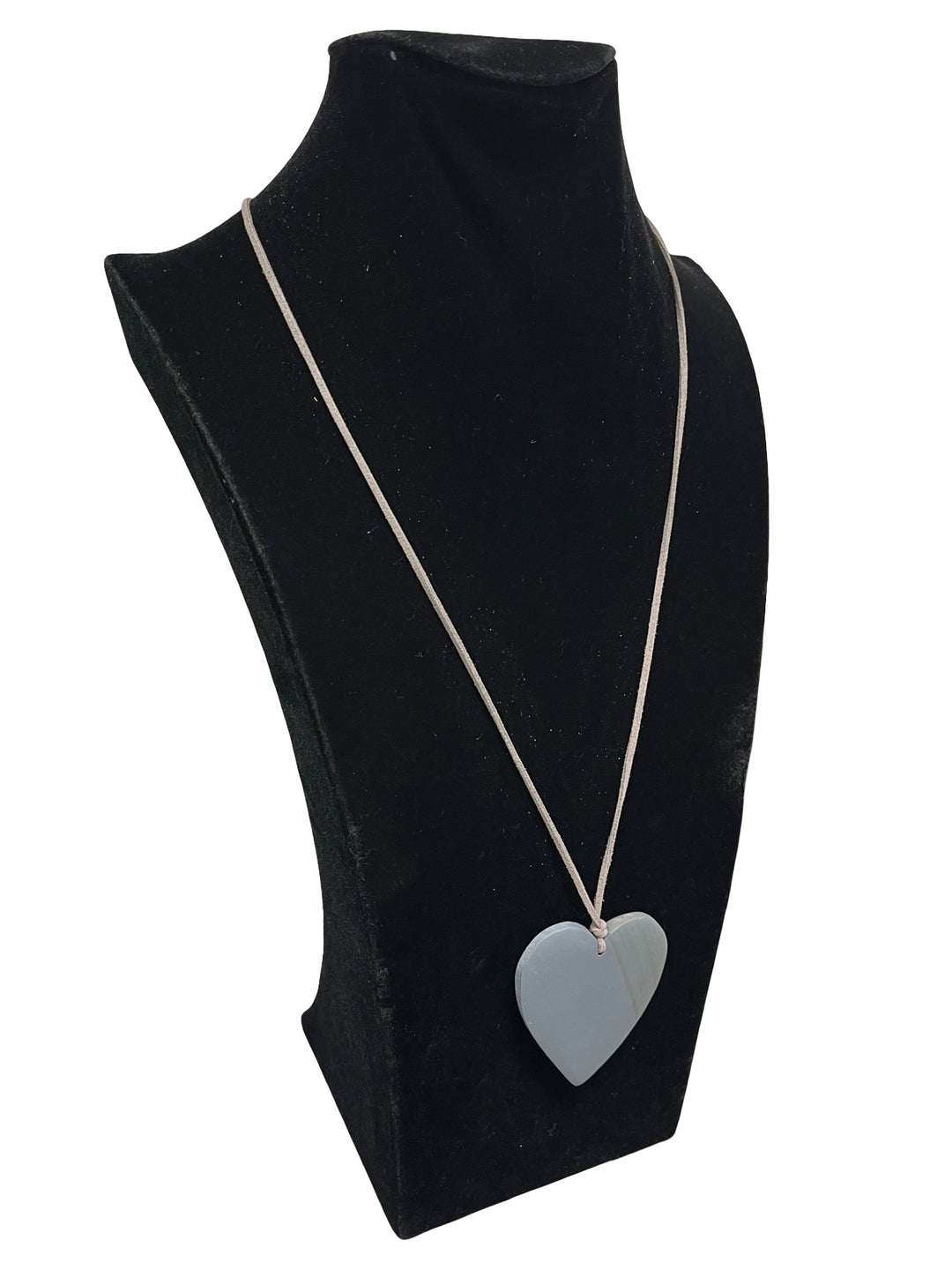 Long Heart Necklace-Silver