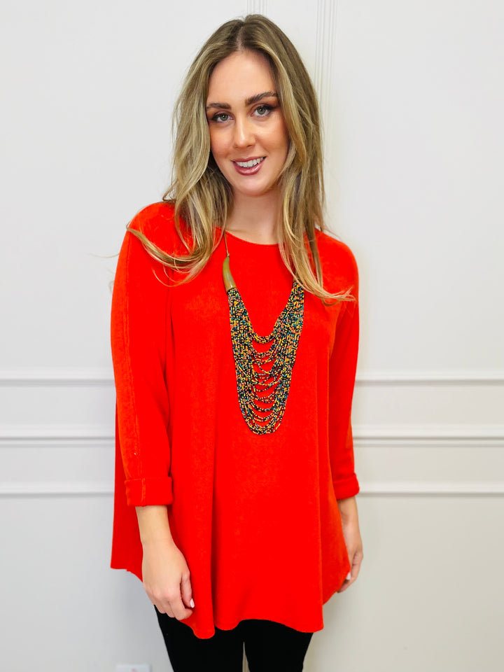 "GEORGIA" Basic Soft Jumper-Orange
