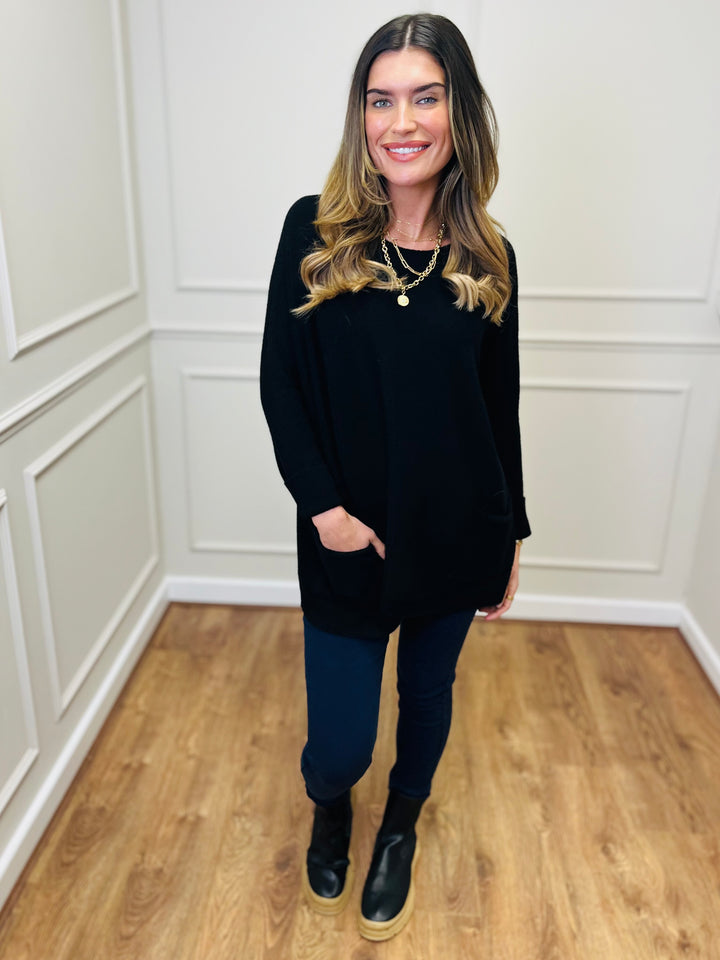 "STELLA" LUXURY Fine Knit Jumper-Black