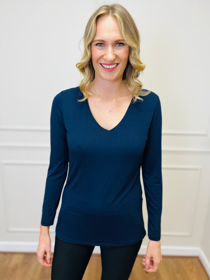 The Essential Long Sleeve "Magic" Vest-Navy