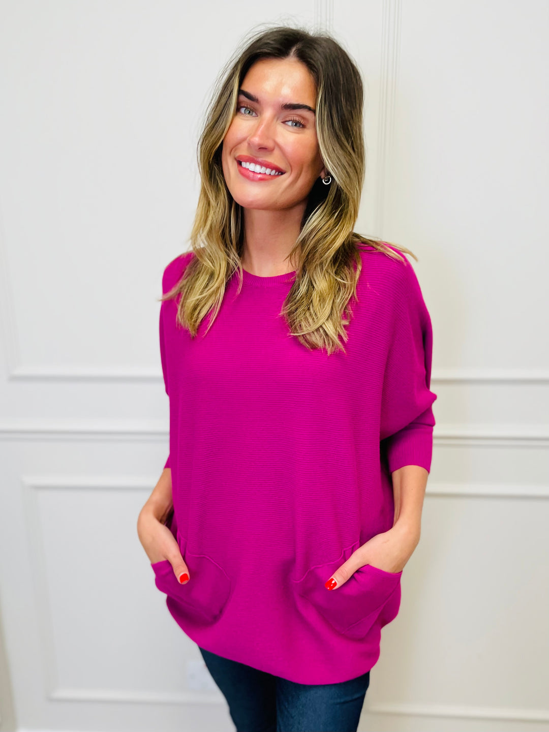 "MOLLY" Super Soft Jumper-Cerise Pink