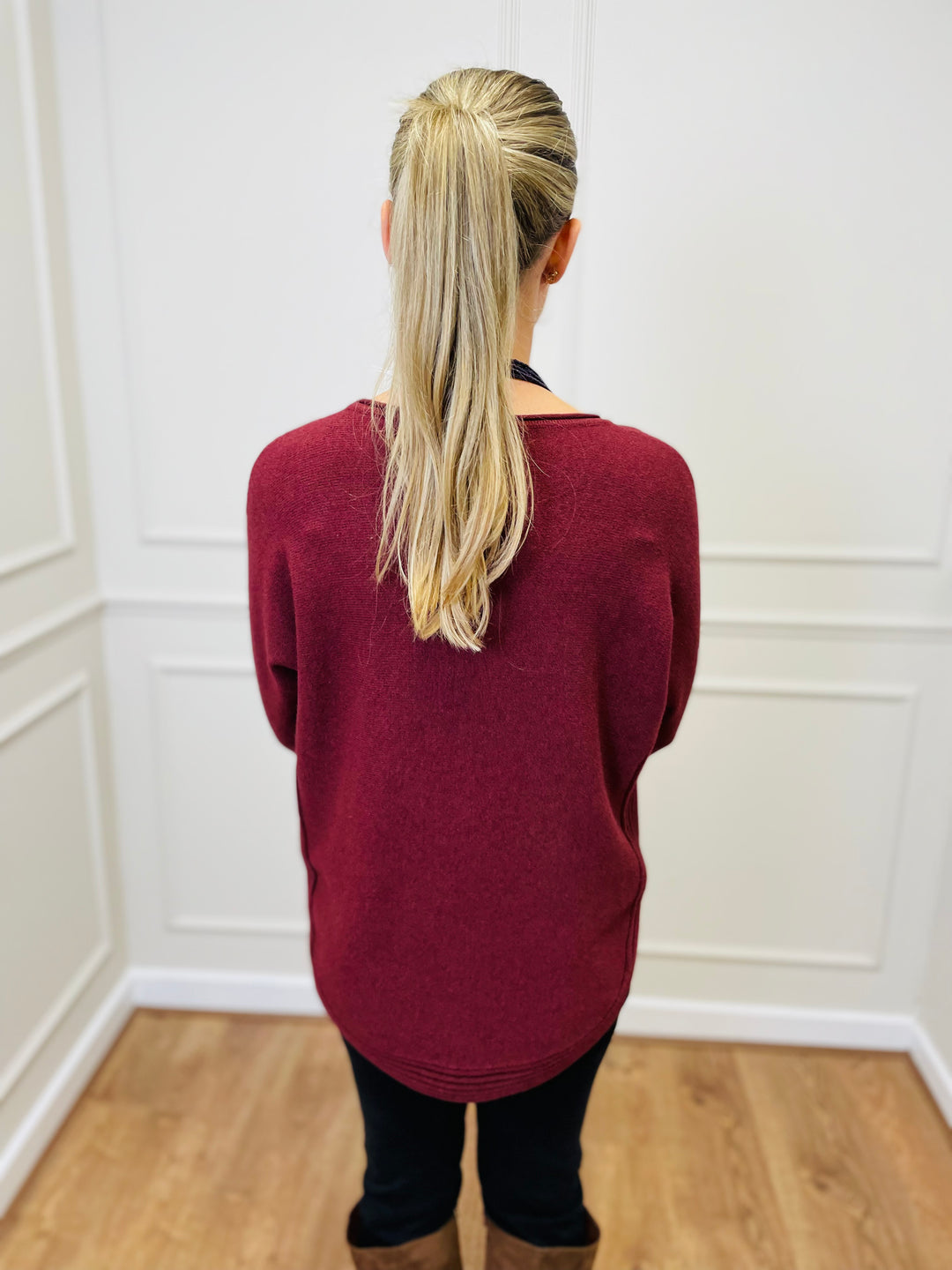 "CLEO" Soft Jumper-Burgundy