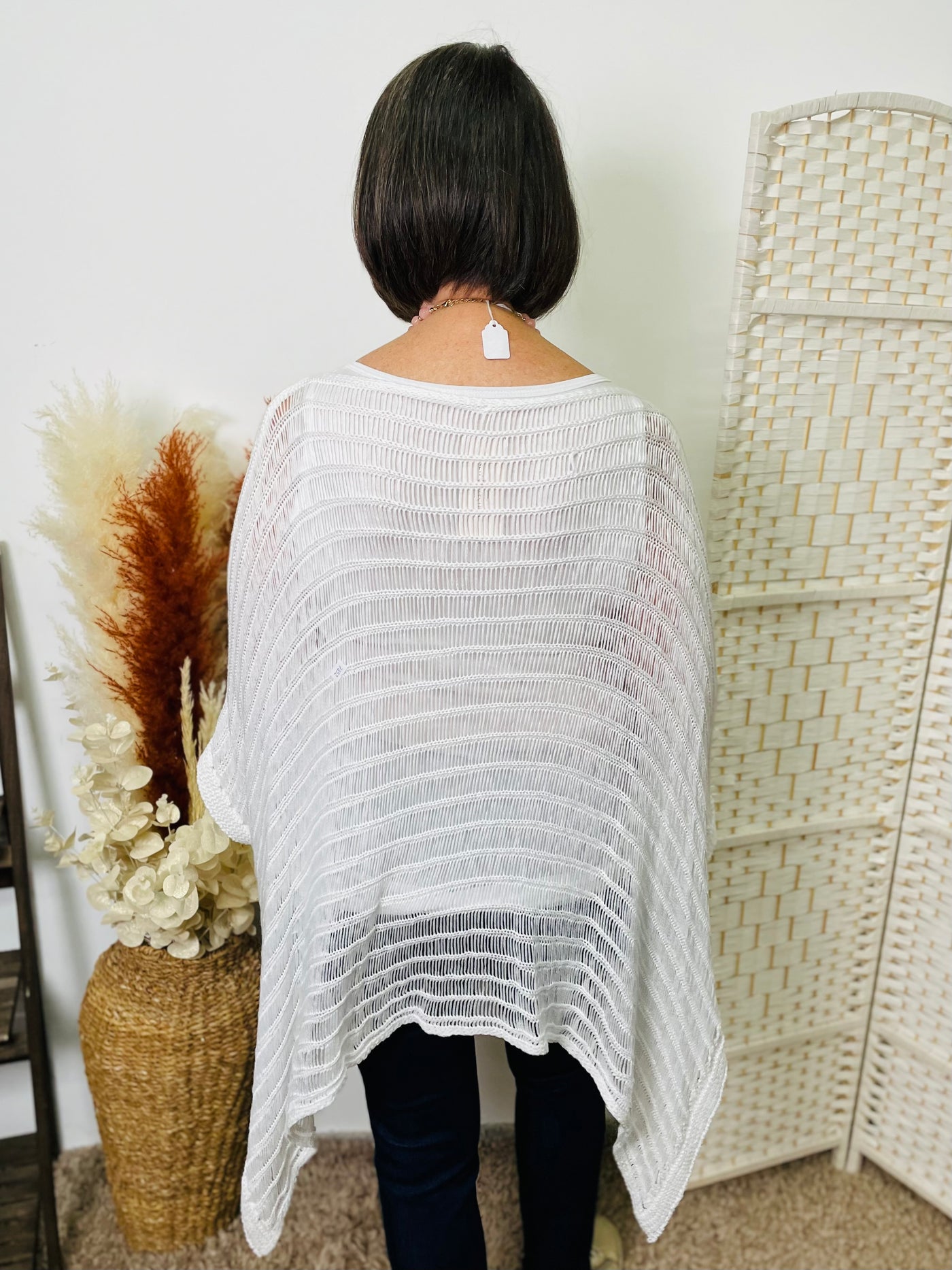"CECILIA" Crochet Cover Up-White