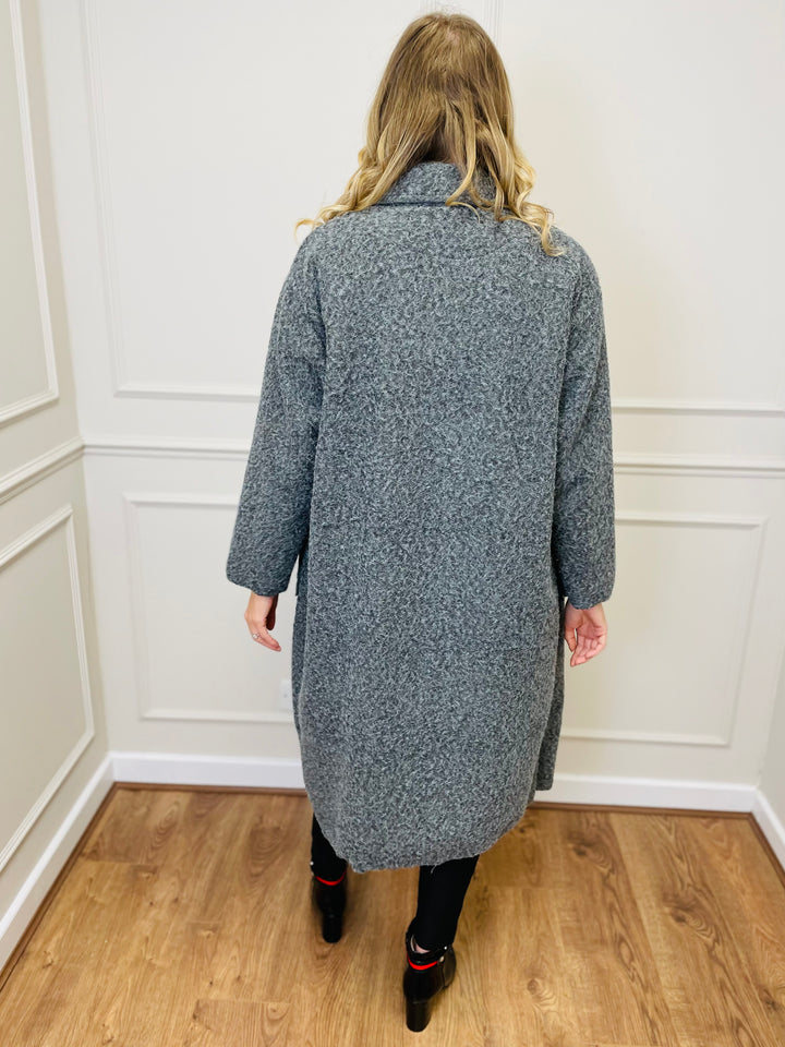 "JOSEPHINE" Longline Coat-Grey