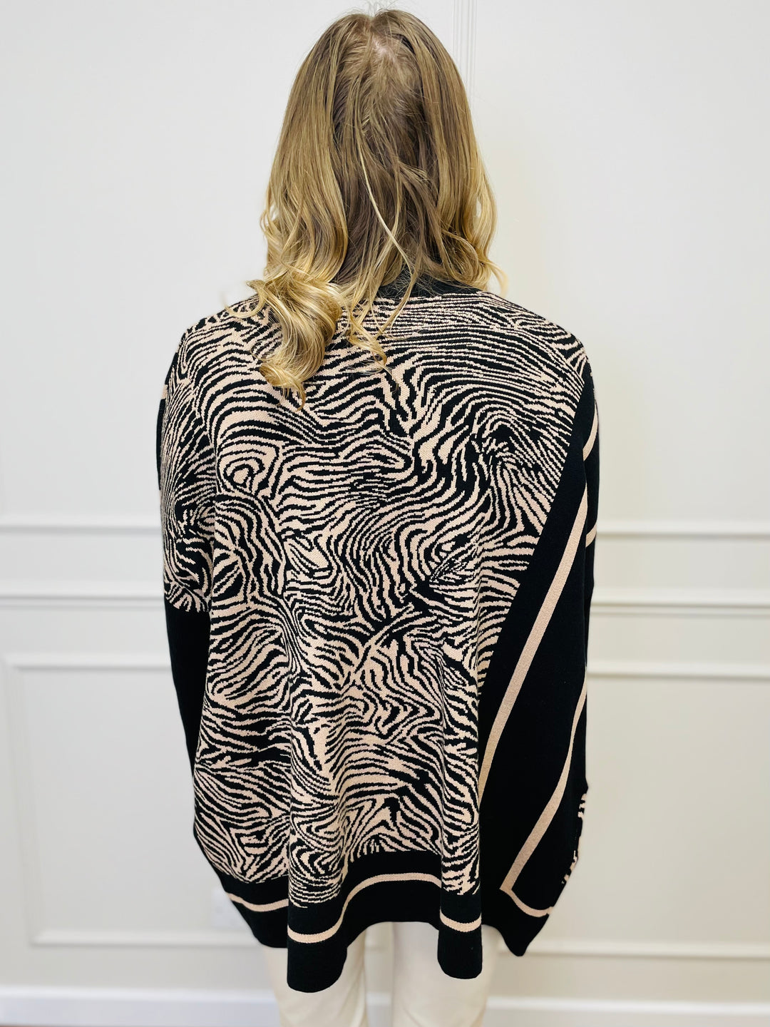 "KIKI" Animal Print Jumper-Black & Tan