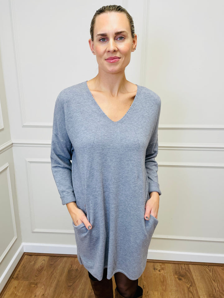 "MILLIE" Fine Knit Tunic-Grey