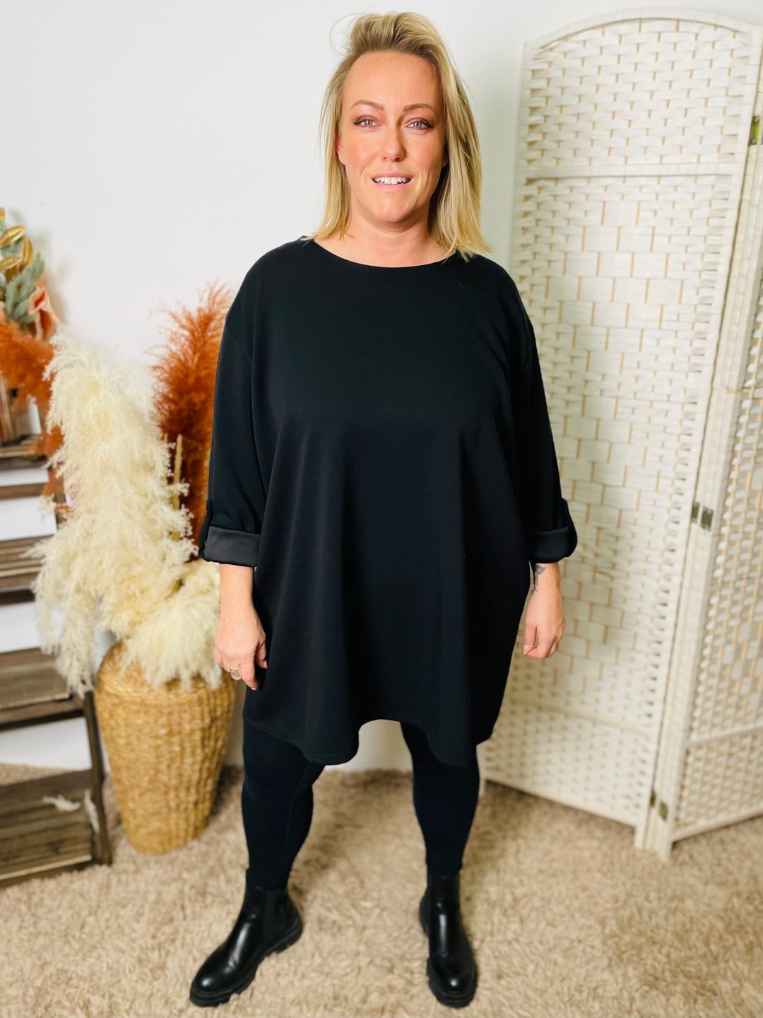 "HEIDI" Soft Tunic-Black