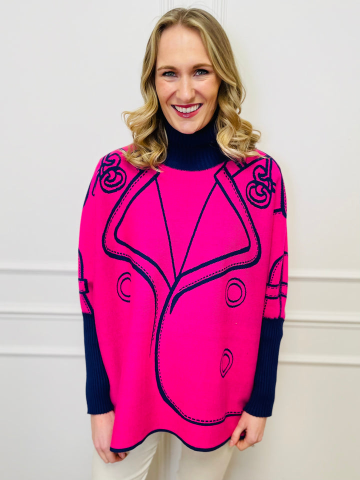 "JOY" Reversible Jumper-Pink & Purple