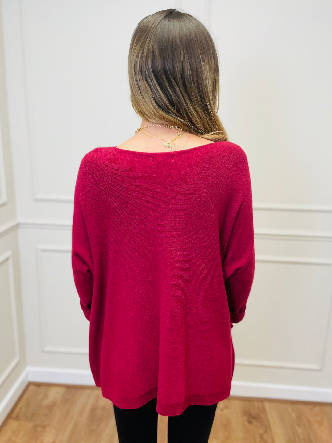 "STELLA" LUXURY Fine Knit Jumper-Burgundy