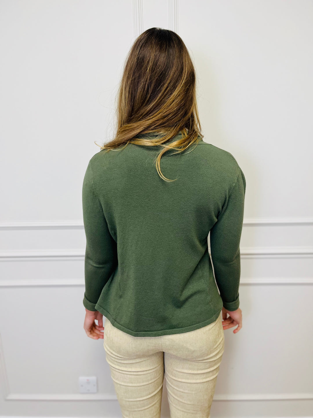 "HAYLEY" Short Biker Jacket-Green